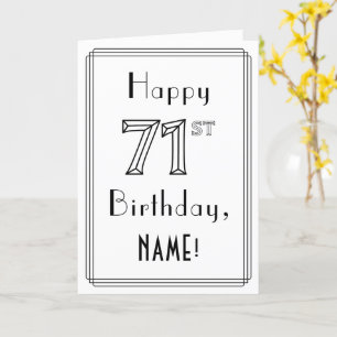 幸せな71st誕生日、アールデコスタイル(名前をカスタムする付き) カード