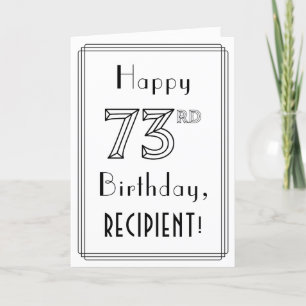 幸せな73番目の誕生日、アールデコスタイルと名前をカスタムする カード