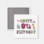 幸せな8誕生日。8年前の日。 マグネット (正面/裏面)