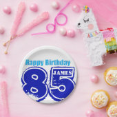 幸せな85th誕生日のパーソナライズな紙皿 ペーパープレート (パーティー)