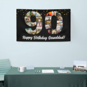 幸せな90歳の誕生日フォトコラージュ祖父母 横断幕 (トレードショー)