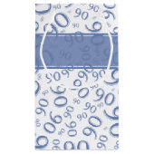 幸せな90番目の乱数パターンブルー/ホワイト スモールペーパーバッグ (裏面)