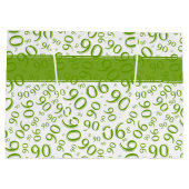 幸せな90番目の乱数パターン緑/白 ラージペーパーバッグ (裏面)