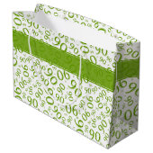 幸せな90番目の乱数パターン緑/白 ラージペーパーバッグ (裏面アングル)