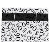 幸せな90番目の乱数パターン黒/白 ラージペーパーバッグ (裏面)