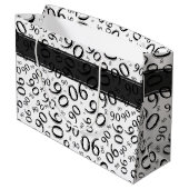 幸せな90番目の乱数パターン黒/白 ラージペーパーバッグ (裏面アングル)