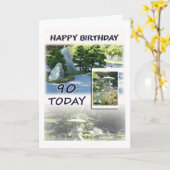 幸せな90th誕生日グリーティングカード カード (黄色い花)