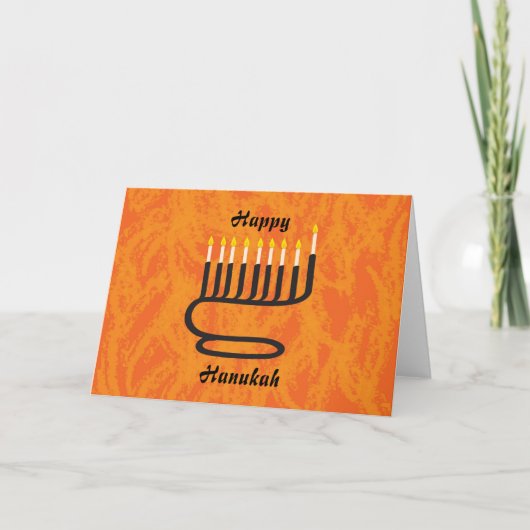 幸せな(ユダヤ教)メノラーHanukah シーズンカード (正面)