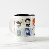 幸せな(占星術の)十二宮図のマグ ツートーンマグカップ (正面左)