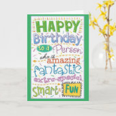 幸せな"誕生日"あなたはファンタスティックよりも多い！ カード (黄色い花)