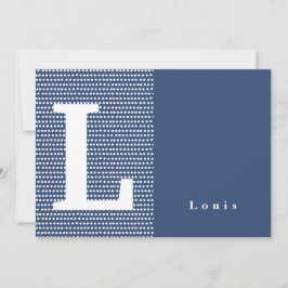 幸せな|青点々のあるい誕生案内 案内状