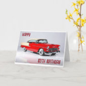 幸せな「80番目」の誕生日へクラシックの男 カード (黄色い花)