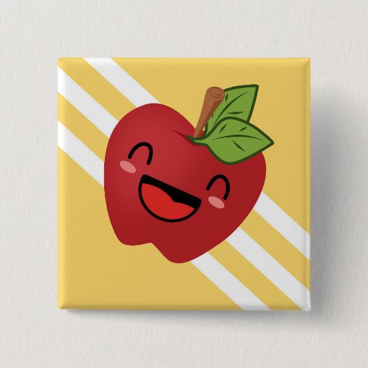 幸せなApple 缶バッジ (正面)