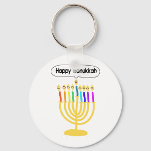 幸せなChannukah Menora/Chanukia キーホルダー