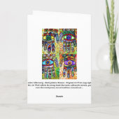 幸せなChanukkah -ろうけつ染めのJudaica Hamsasカード シーズンカード (裏面)