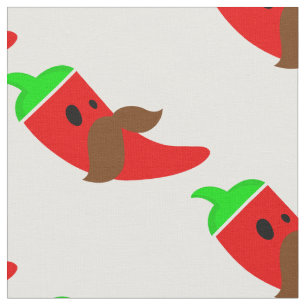 幸せなcinco de mayo mustache おもしろい pepper ファブリック