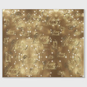 幸せなDiwaliのエレガントでフェイクな金ゴールドホイルの原稿 ラッピングペーパー (フラット)