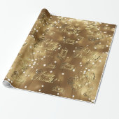 幸せなDiwaliのエレガントでフェイクな金ゴールドホイルの原稿 ラッピングペーパー (アンロールド)