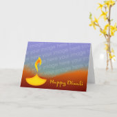 幸せなdiwaliの挿入物あなた自身の写真 カード (黄色い花)