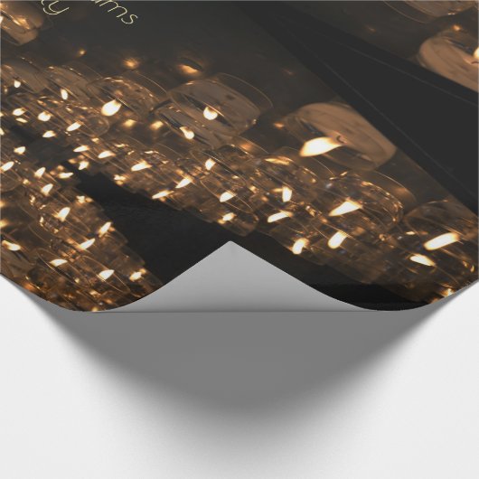 幸せなDiwaliはフェイクな金ゴールドホイルの原稿をつけます ラッピングペーパー (角)