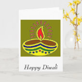 幸せなDiwali カード (黄色い花)