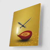 幸せなDiwali Diya -柱時計 スクエア壁時計 (傾斜)