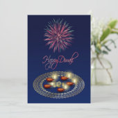 幸せなDiwali Ganesha Rangoli -招待状カード 招待状 (スタンド正面)