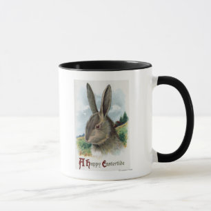 幸せなEastertideGrayのウサギ場面 マグカップ