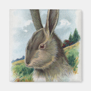 幸せなEastertideGrayのウサギ場面 マグネット