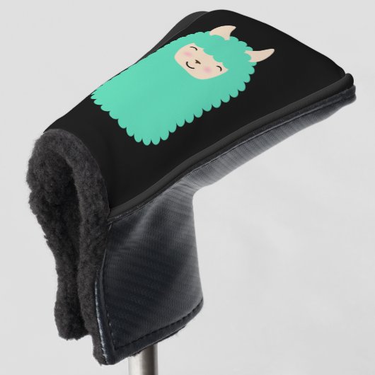 幸せなEmojiのラマ ゴルフヘッドカバー (3/4 正面)