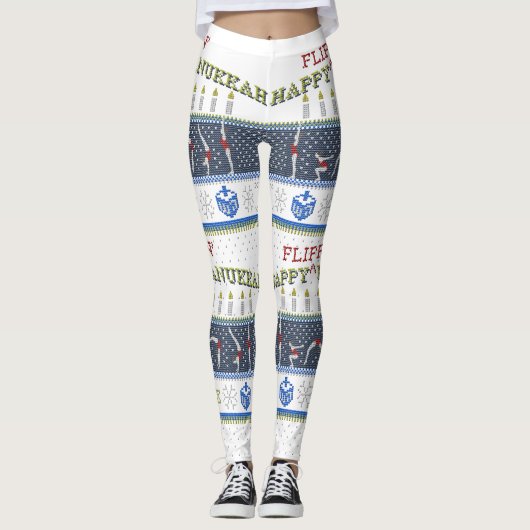 幸せなFlippinハヌカーの"セーター"のレギンス レギンス (正面)
