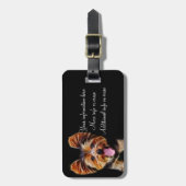 幸せなfractaliusのヨークシャーテリア ラゲッジタグ (正面縦)