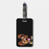 幸せなfractaliusのヨークシャーテリア ラゲッジタグ (裏面縦)