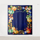 幸せなFriendsgivingの写真の背景幕の秋の収穫 タペストリー (正面)