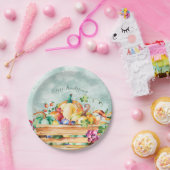 幸せなFriendsgivingの感謝祭の収穫の饗宴 ペーパープレート (パーティー)