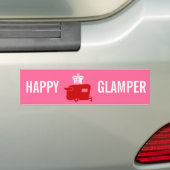 幸せなGlamper - RV -旅行トレーラーのユーモア バンパーステッカー (車上)