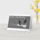 幸せなHandfasting! 愛猫の異教のな結婚式の招待状 カード (黄色い花)