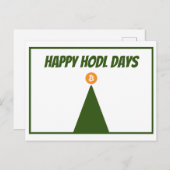 幸せなHODL日ビットコインクリスマスカード(FLAT) シーズンポストカード (正面/裏面)