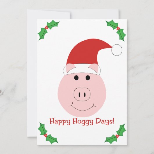 幸せなHoggyの日のクリスマスのパーティの招待状 招待状 (正面)