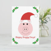 幸せなHoggyの日のクリスマスのパーティの招待状 招待状 (スタンド正面)