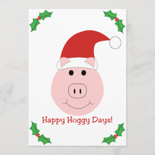 幸せなHoggyの日のクリスマスのパーティの招待状 招待状