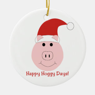 幸せなHoggyの日のクリスマスツリーのオーナメント セラミックオーナメント