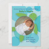 幸せなHonu (泡)の平らな誕生の発表 案内状 (正面)