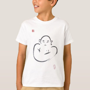 幸せなHotei仏の禅のブラシの打撃 Tシャツ