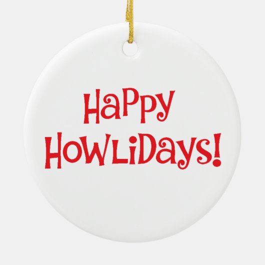 幸せなHowlidayのエスキモー犬 セラミックオーナメント (裏面)