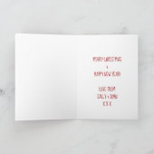 幸せなHowlidayのクリスマスカードのdalmationのヒイラギ シーズンカード (内部)