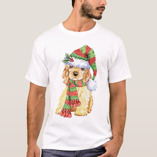 幸せなHowlidayのコッカースパニエル Tシャツ (正面)