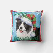 幸せなHowlidayのボーダーコリー クッション (裏面)