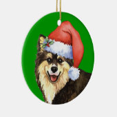 幸せなHowlidayフィンランドのLapphund セラミックオーナメント (右)