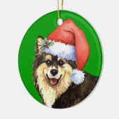 幸せなHowlidayフィンランドのLapphund セラミックオーナメント (左)